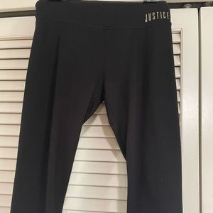Justice black leggings, size 14/16